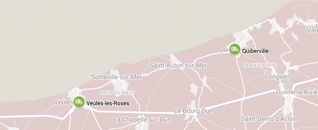 Übersichtskarte Teilstrecke Quiberville und Veules-les-Roses